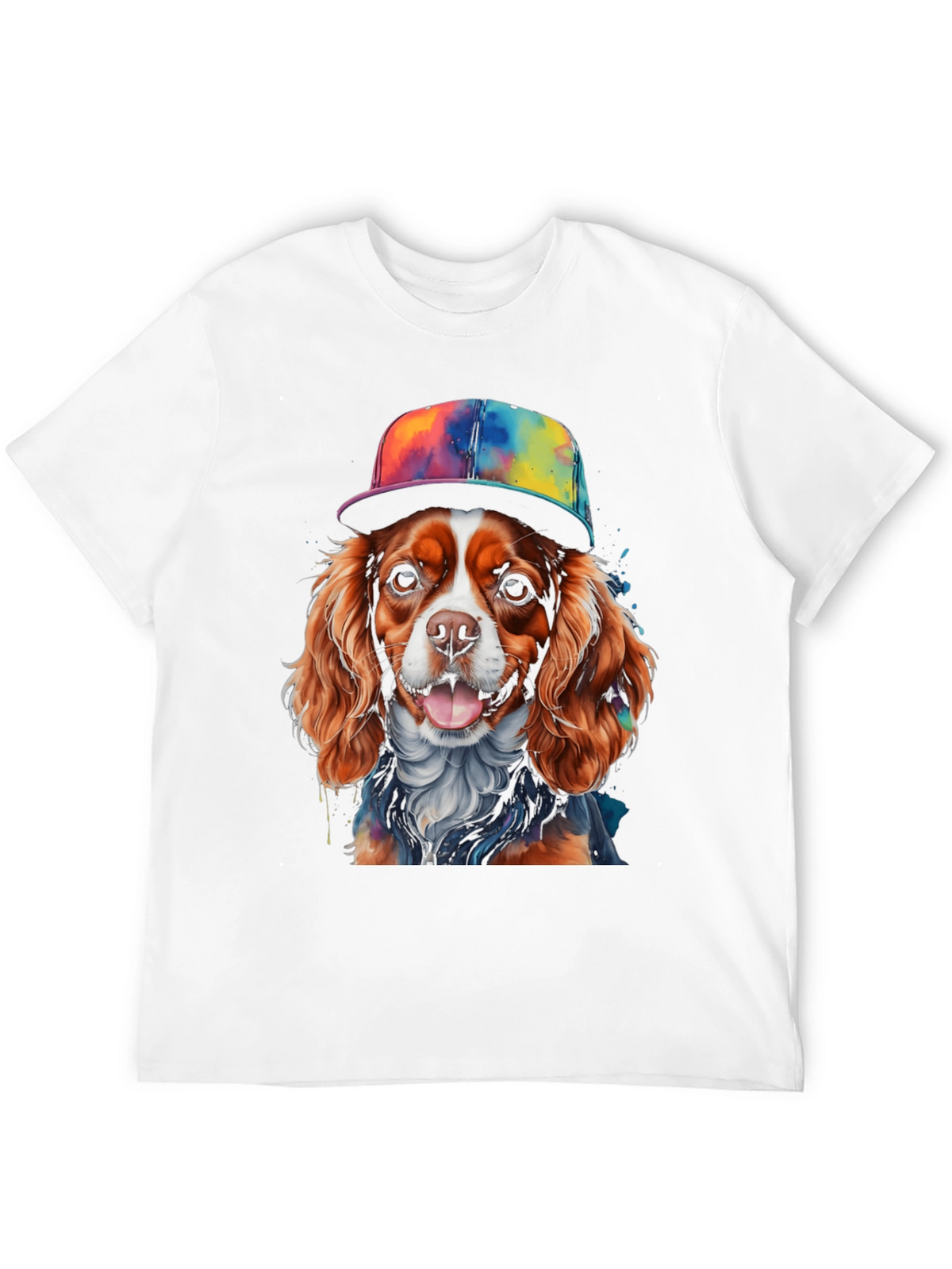 Dog Wearing Hat Graphic T-Shirt