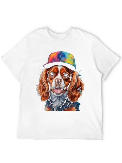 Dog Wearing Hat Graphic T-Shirt