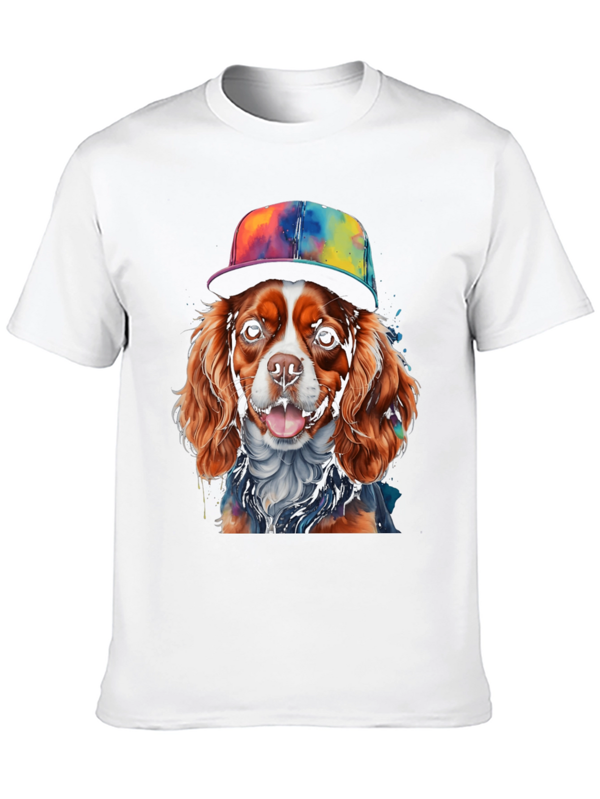 Dog Wearing Hat Graphic T-Shirt