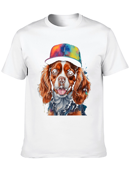 Dog Wearing Hat Graphic T-Shirt