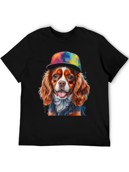 Dog Wearing Hat Graphic T-Shirt