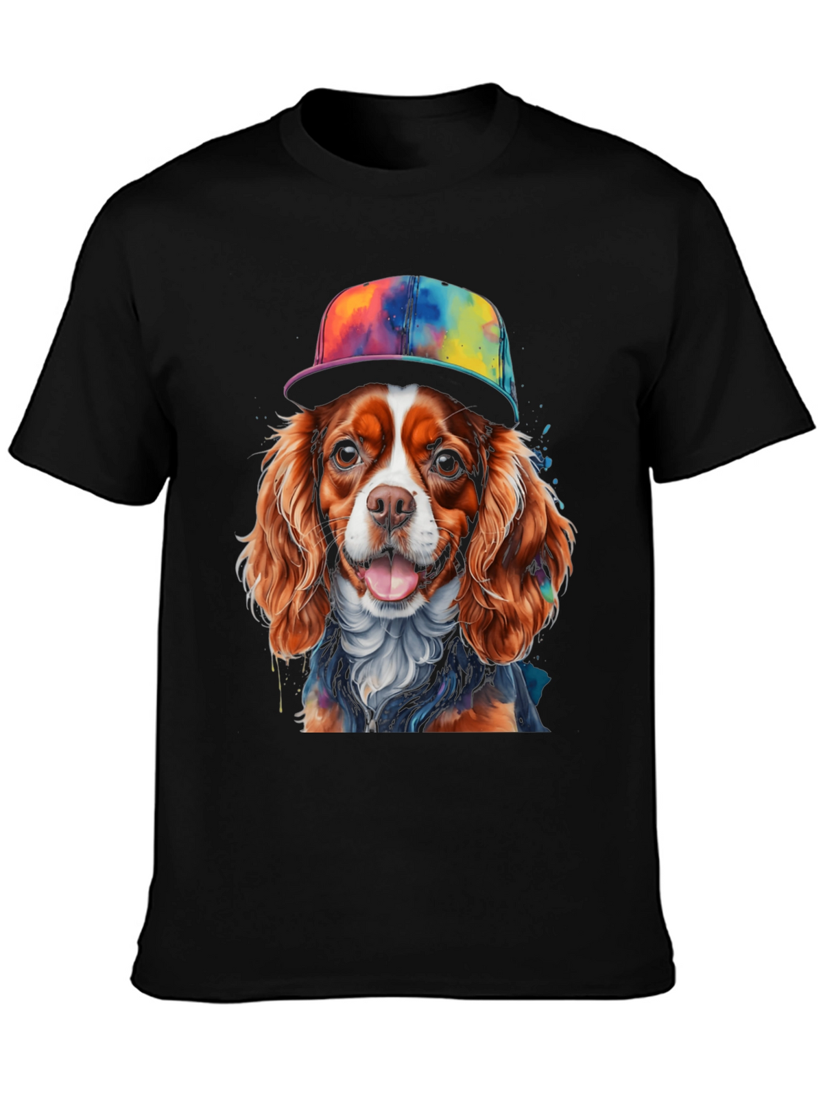 Dog Wearing Hat Graphic T-Shirt