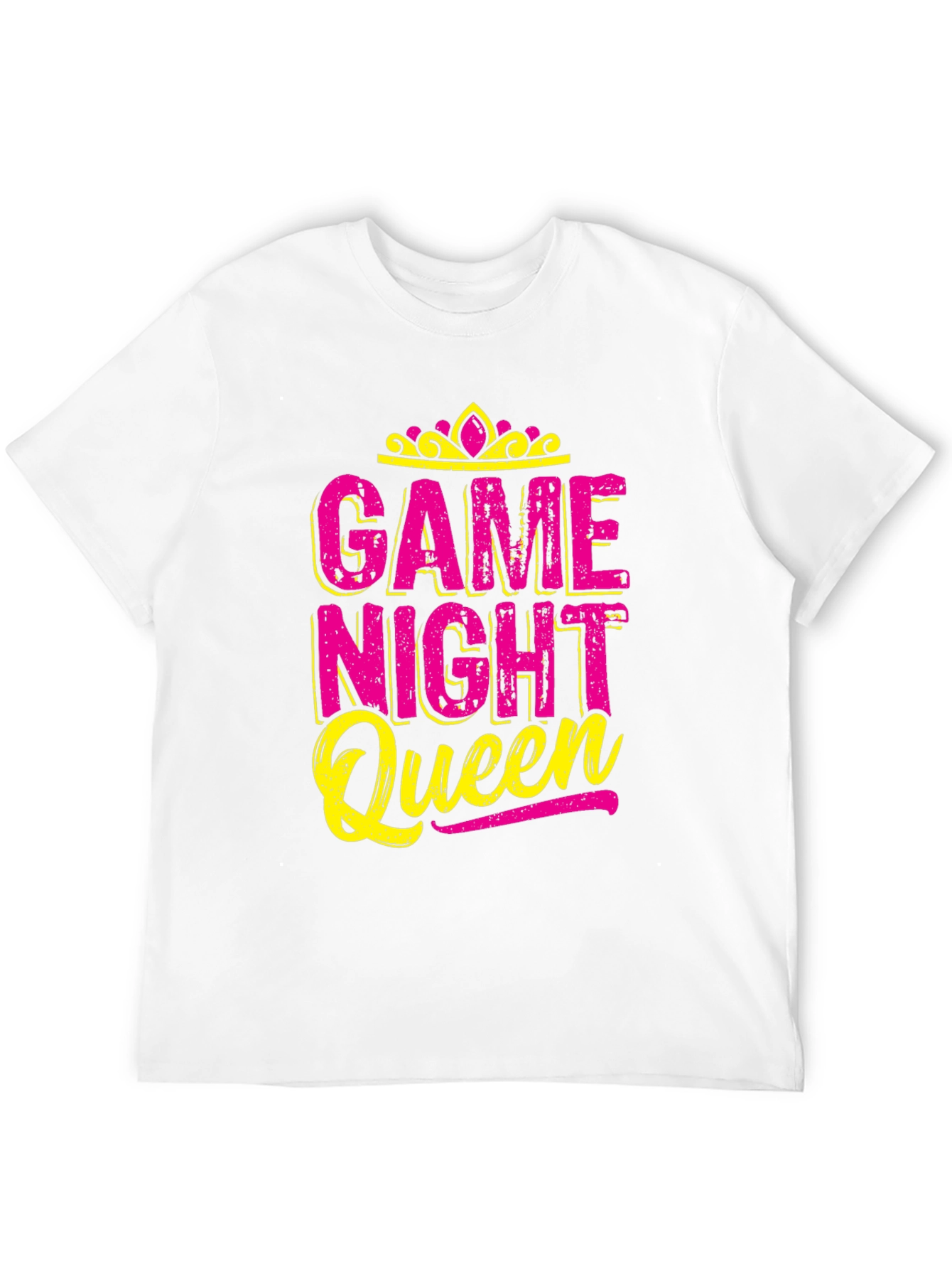 Game Night Queen T-Shirt - Pink & Yellow