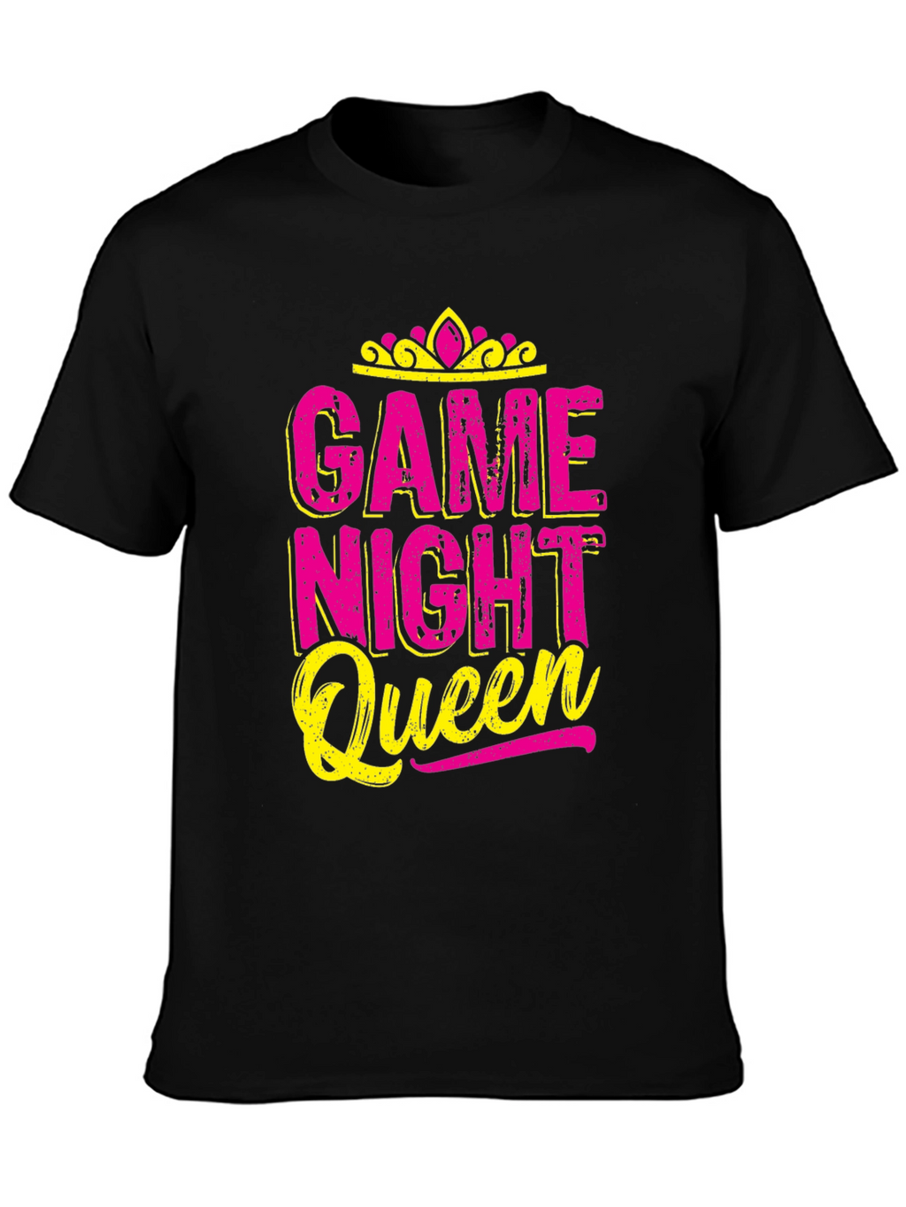 Game Night Queen T-Shirt - Pink & Yellow
