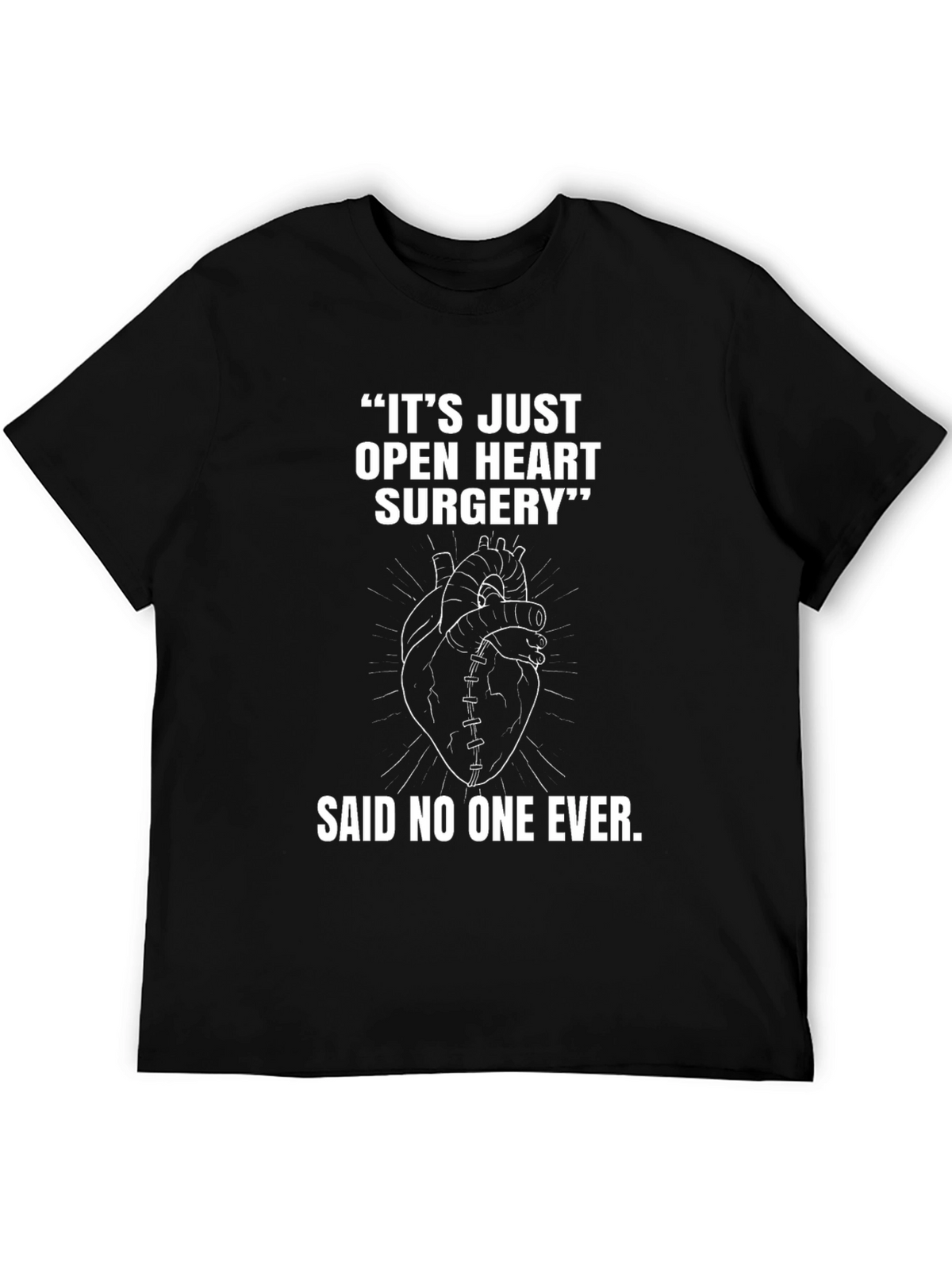 Open Heart Surgery Graphic Tee - Black Cotton