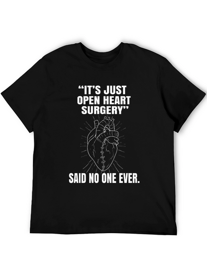Open Heart Surgery Graphic Tee - Black Cotton