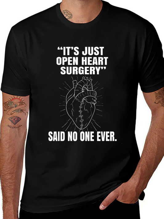 Open Heart Surgery Graphic Tee - Black Cotton