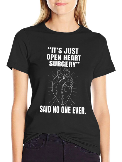 Open Heart Surgery Graphic Tee - Black Cotton