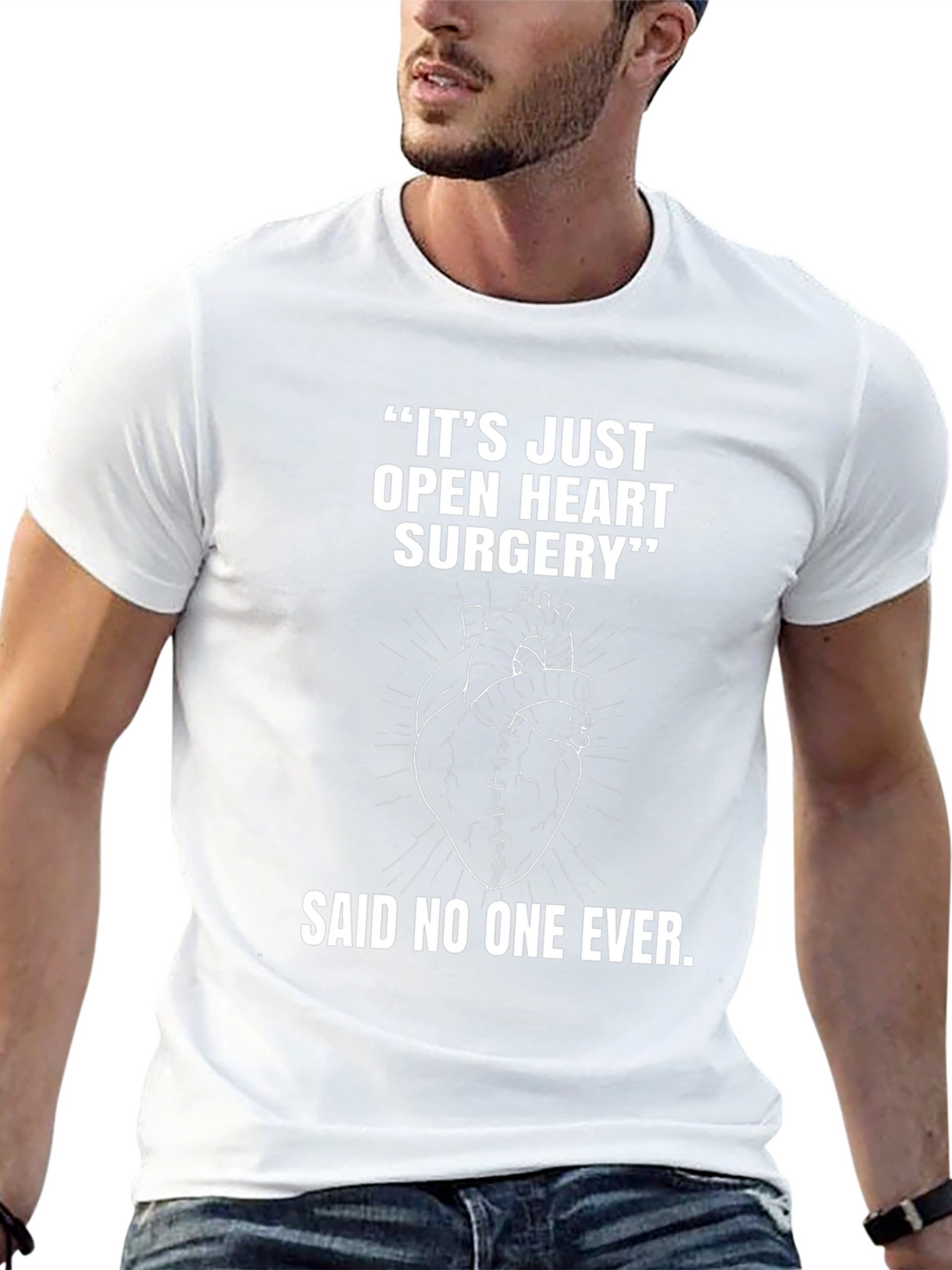 Open Heart Surgery Graphic Tee - Black Cotton