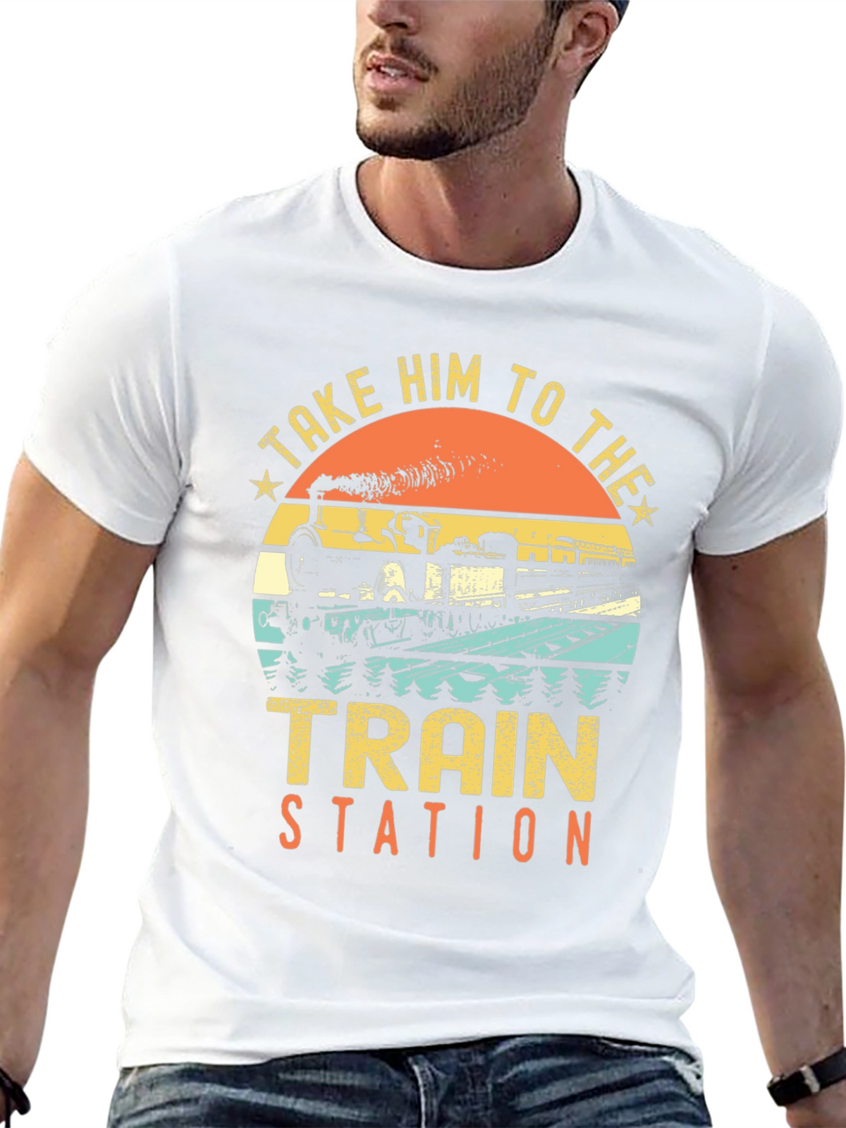Take Him To The Train Station Retro T-Shirt