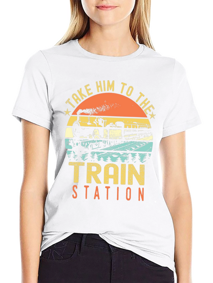 Take Him To The Train Station Retro T-Shirt