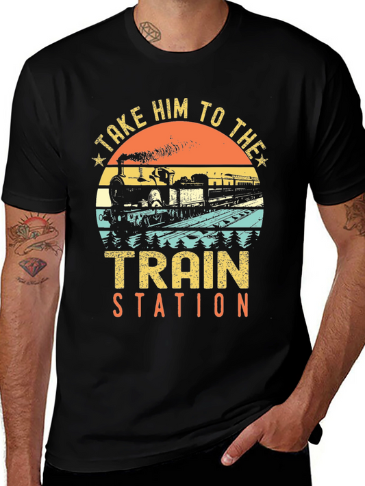 Take Him To The Train Station Retro T-Shirt