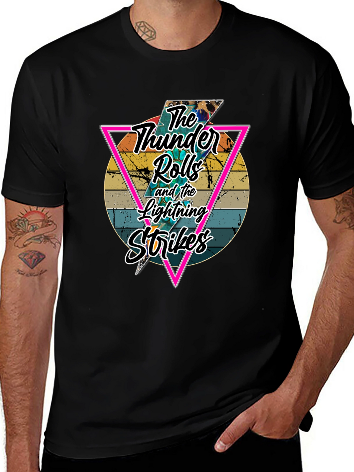 Retro Thunder Rolls Graphic T-Shirt