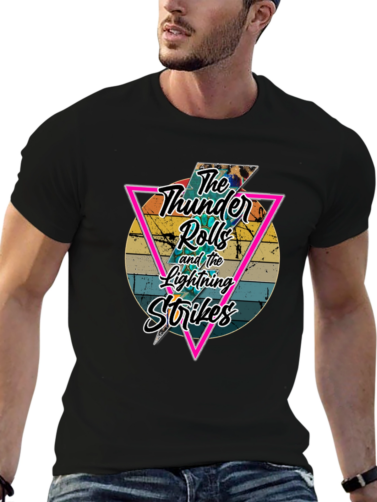 Retro Thunder Rolls Graphic T-Shirt