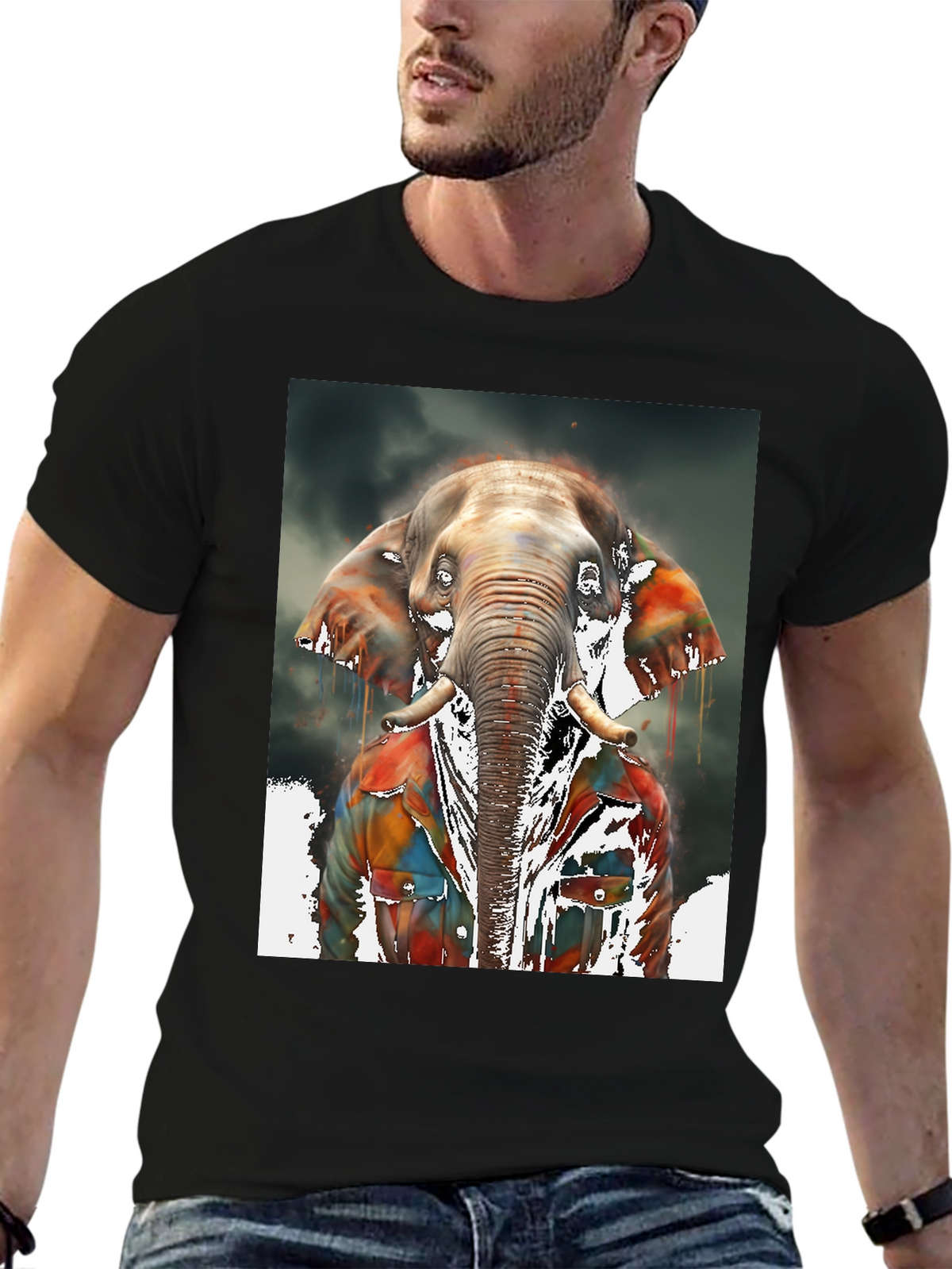 Elephant Graphic Tee - Cool Animal Print Shirt