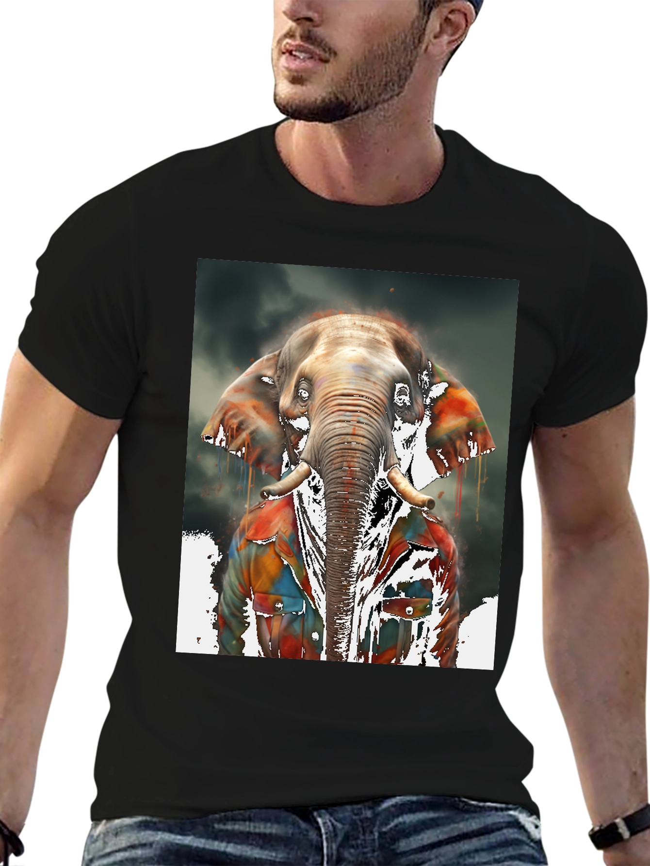 Elephant Graphic Tee - Cool Animal Print Shirt