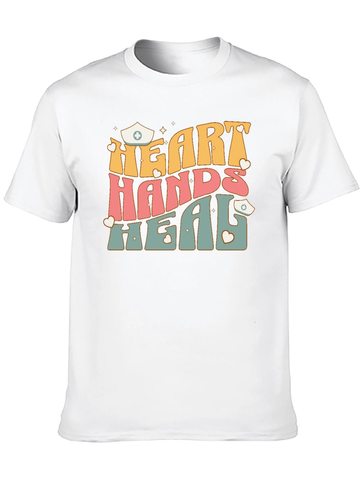 Heart Hands Heal Nurse Graphic T-Shirt