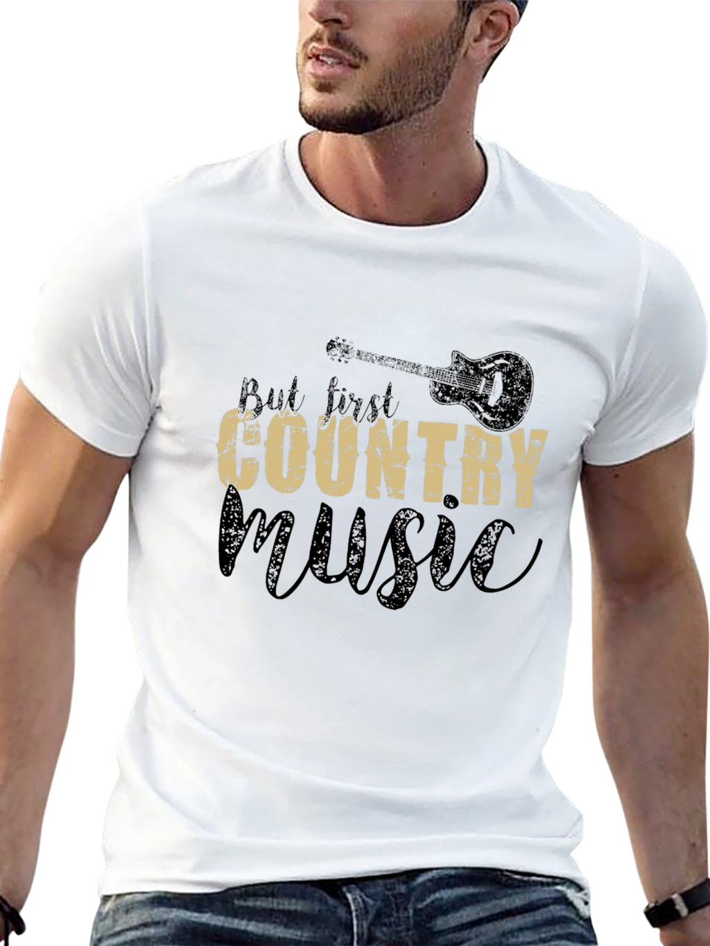 But First Country Music Black T-Shirt
