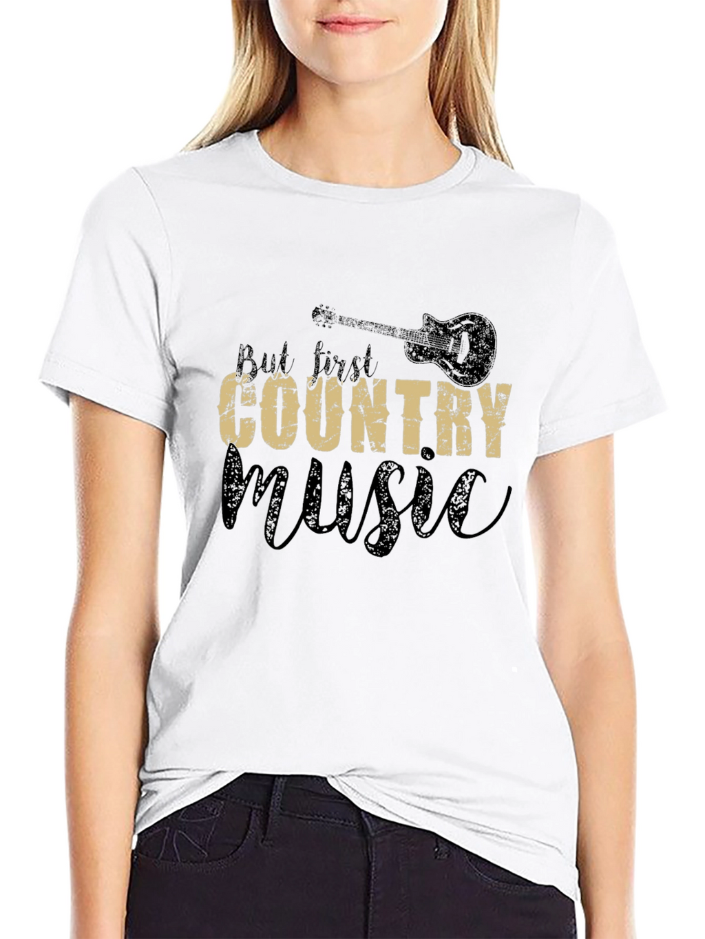 But First Country Music Black T-Shirt