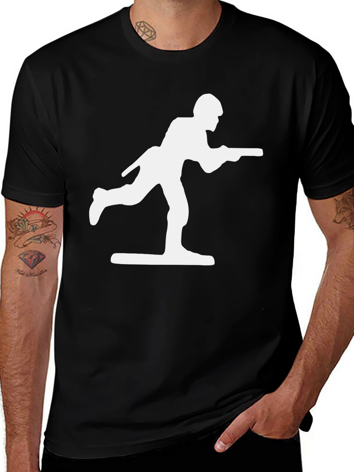 Toy Soldier Graphic Tee - Black Cotton Blend