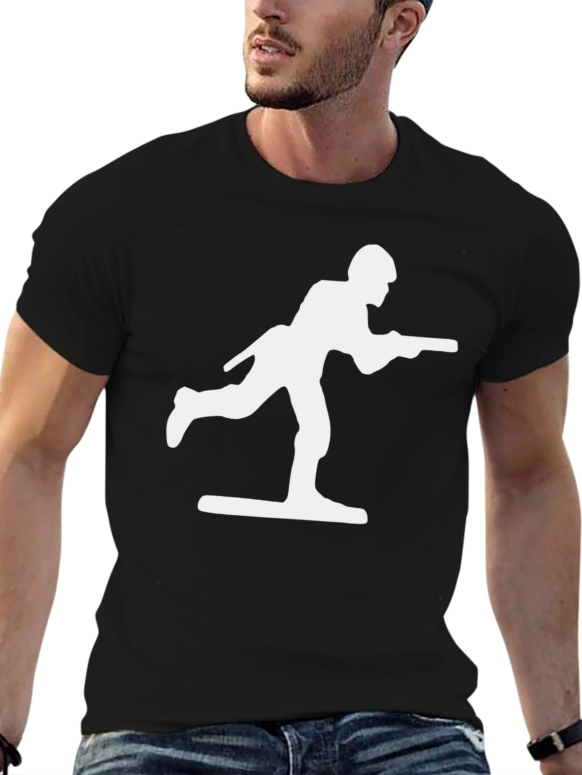 Toy Soldier Graphic Tee - Black Cotton Blend