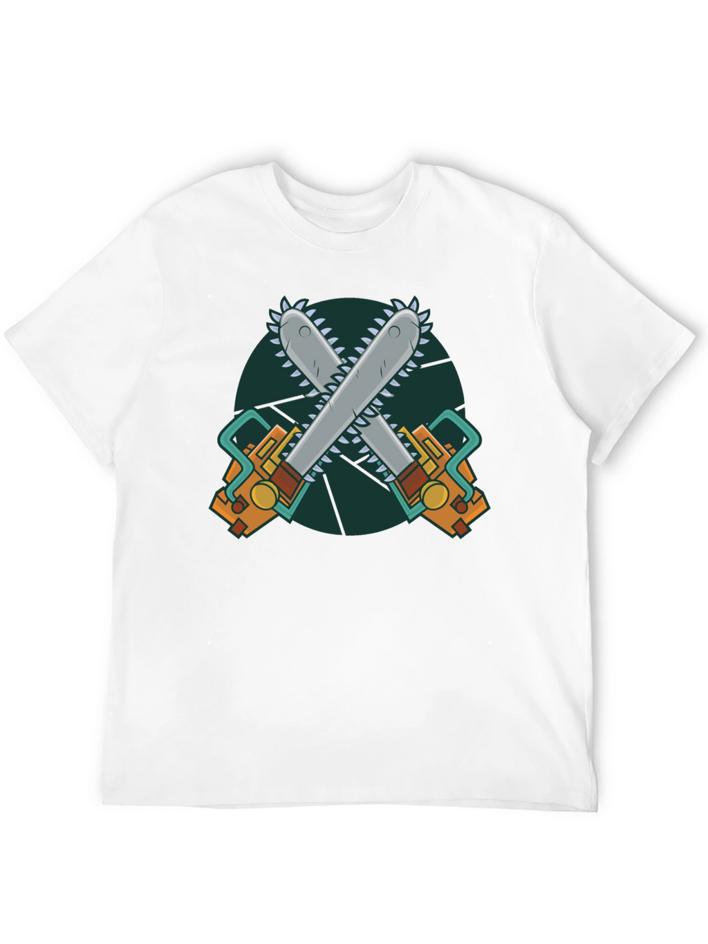 Chainsaw Graphic Print Black T-Shirt