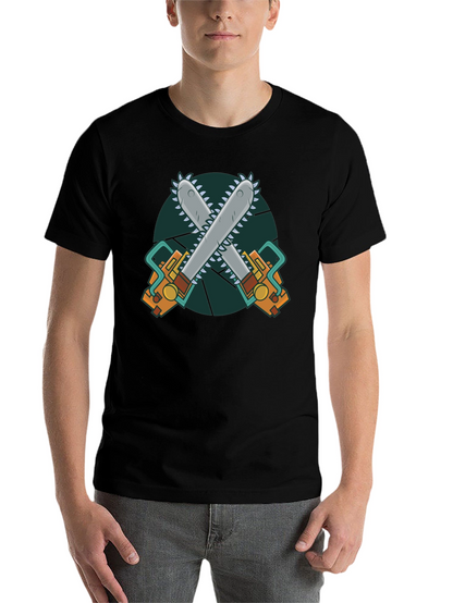 Chainsaw Graphic Print Black T-Shirt