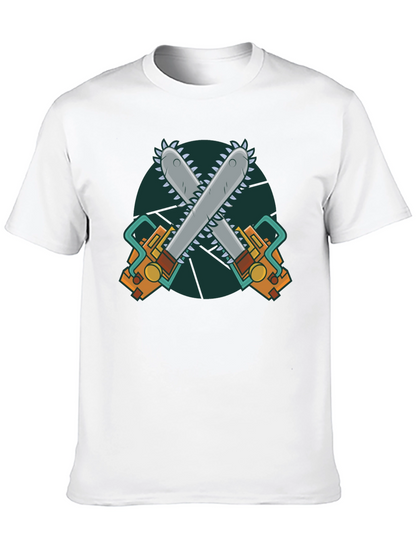 Chainsaw Graphic Print Black T-Shirt