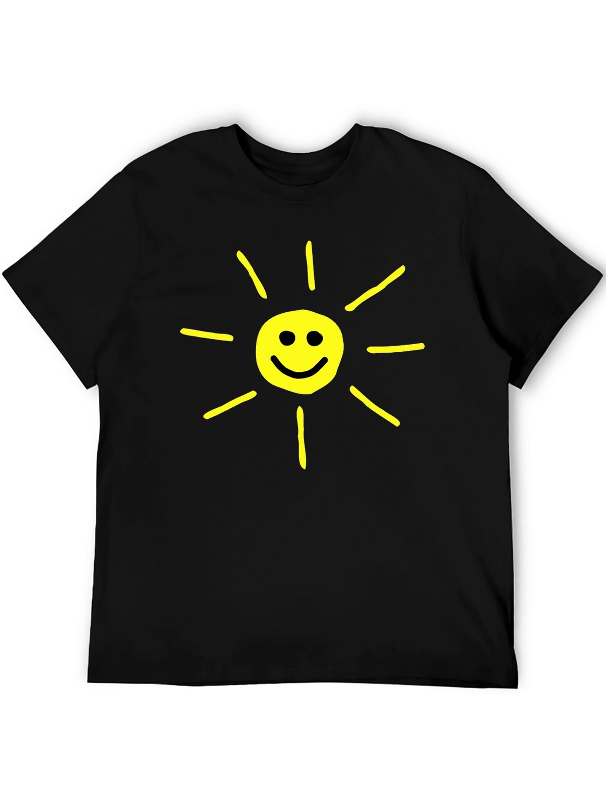 Happy Sunshine Graphic T-Shirt - Black Crew Neck