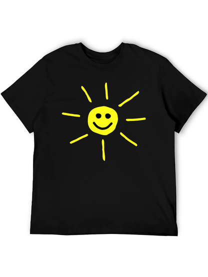 Happy Sunshine Graphic T-Shirt - Black Crew Neck