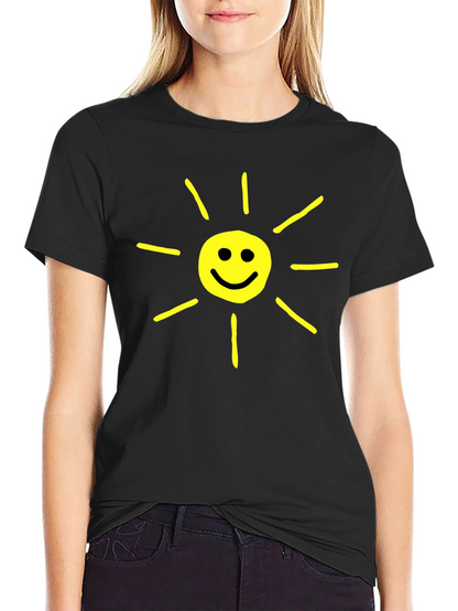 Happy Sunshine Graphic T-Shirt - Black Crew Neck