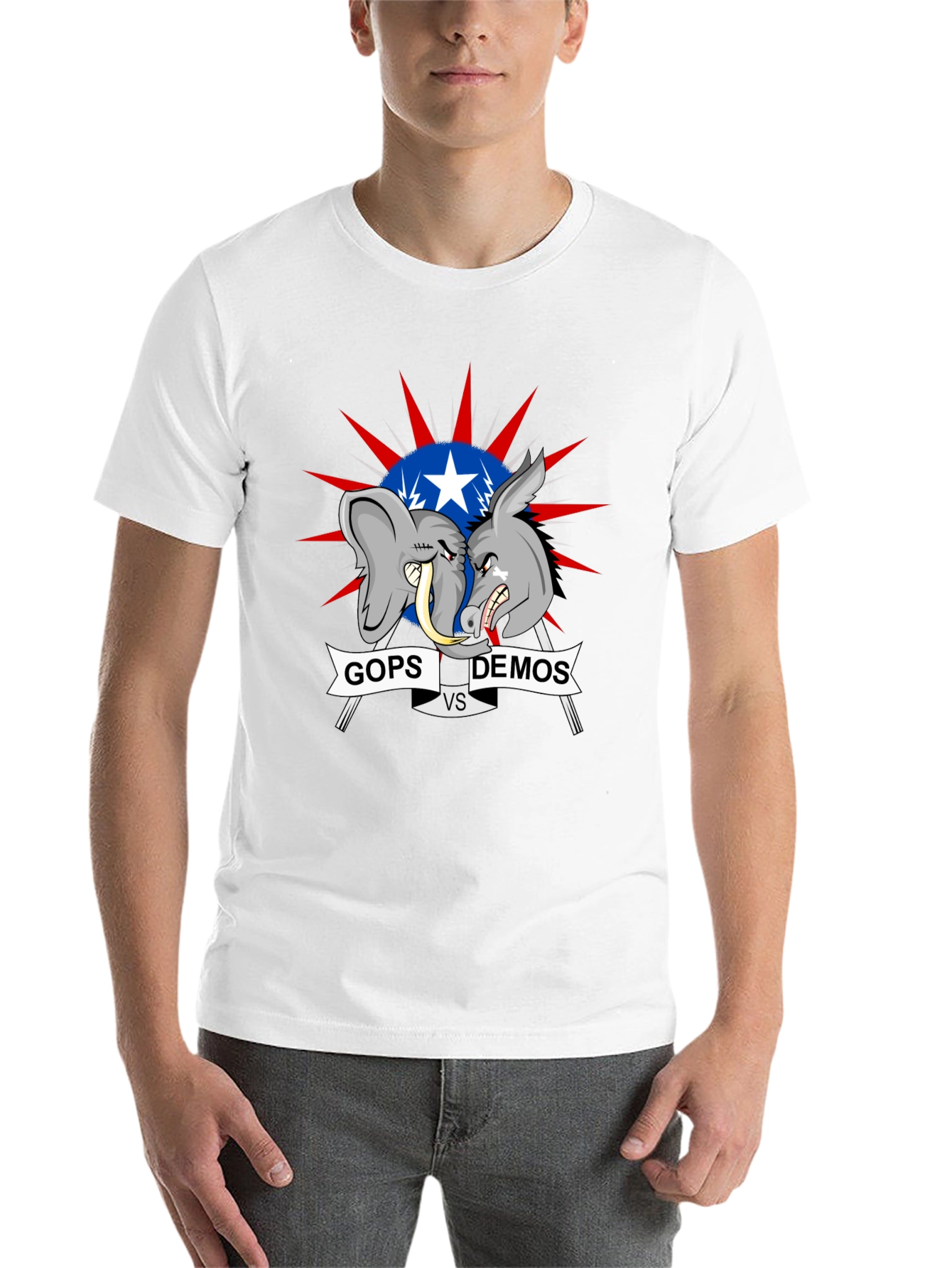 Political T-Shirt: GOPs vs DEMOs Cartoon