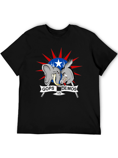 Political T-Shirt: GOPs vs DEMOs Cartoon