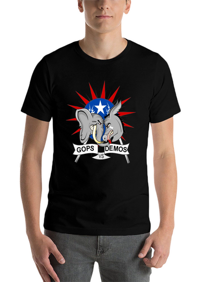 Political T-Shirt: GOPs vs DEMOs Cartoon