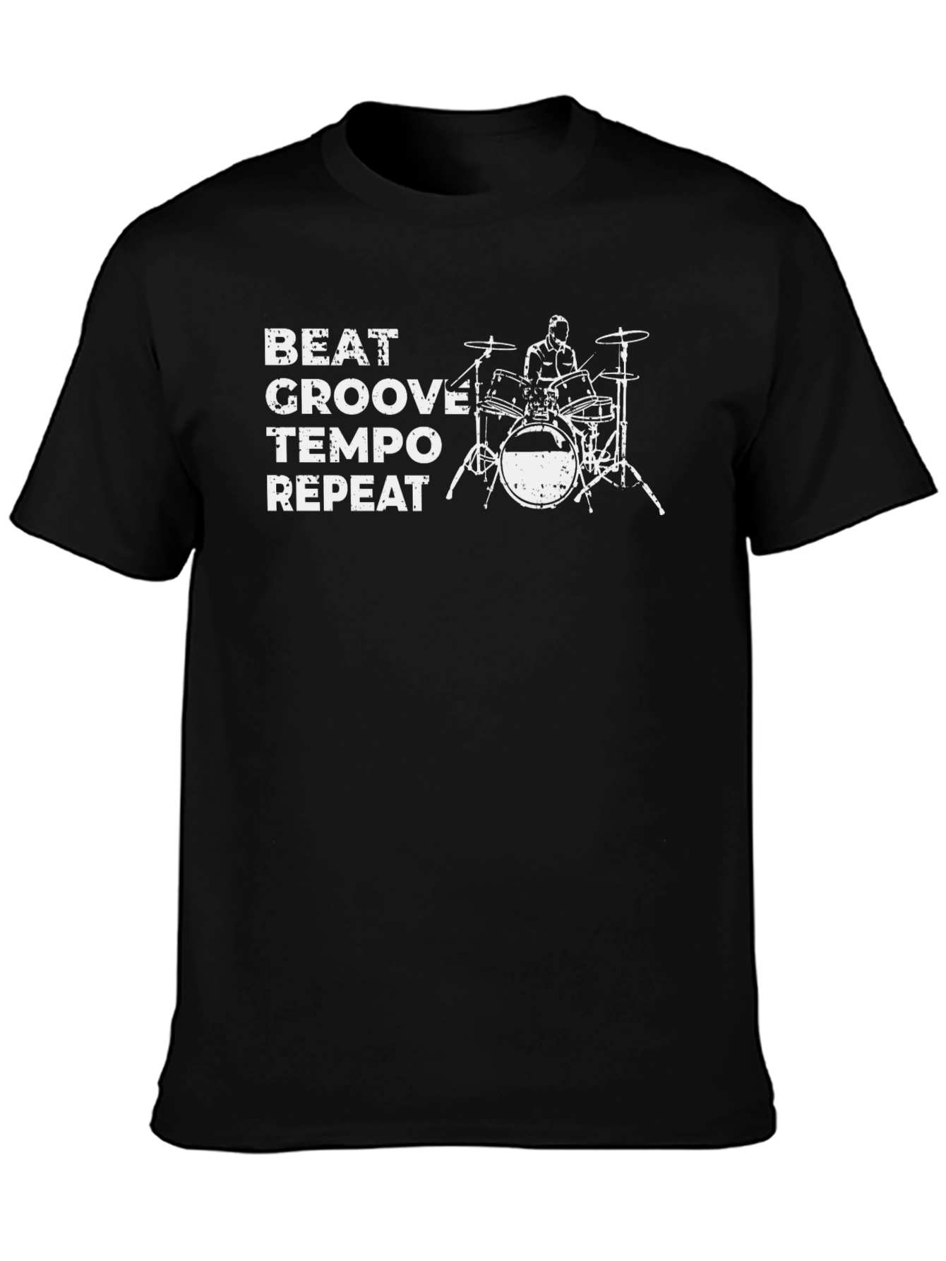 Drummer Beat Groove Tempo Repeat Graphic Tee