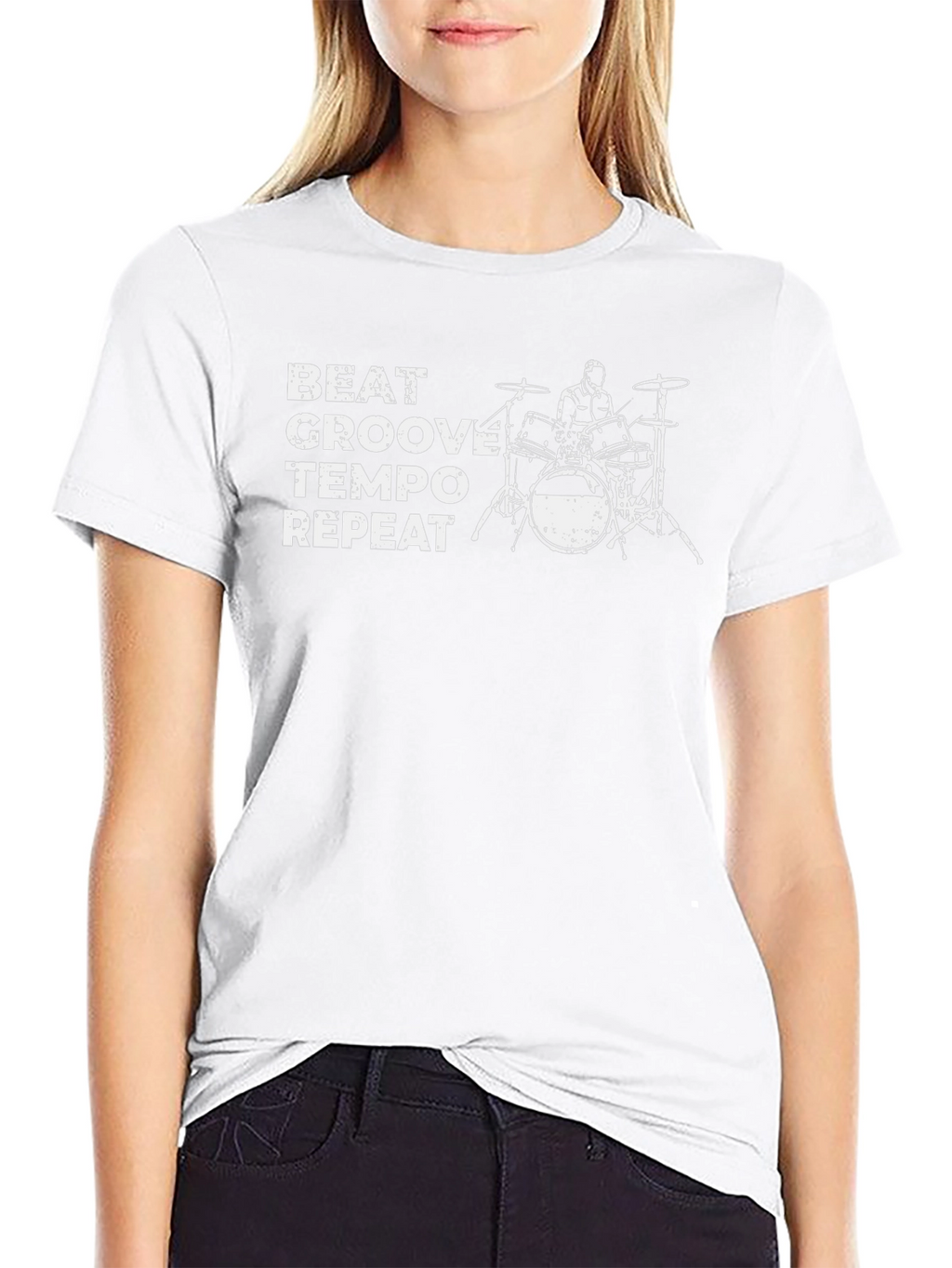 Drummer Beat Groove Tempo Repeat Graphic Tee