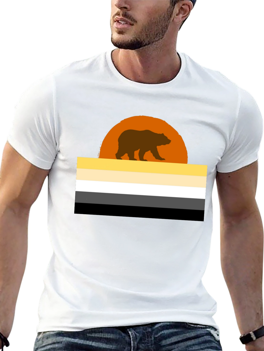 Bear Pride Flag Graphic T-Shirt