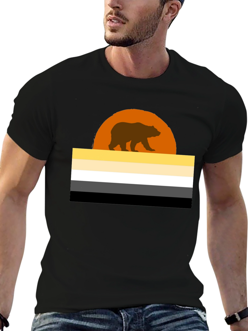 Bear Pride Flag Graphic T-Shirt