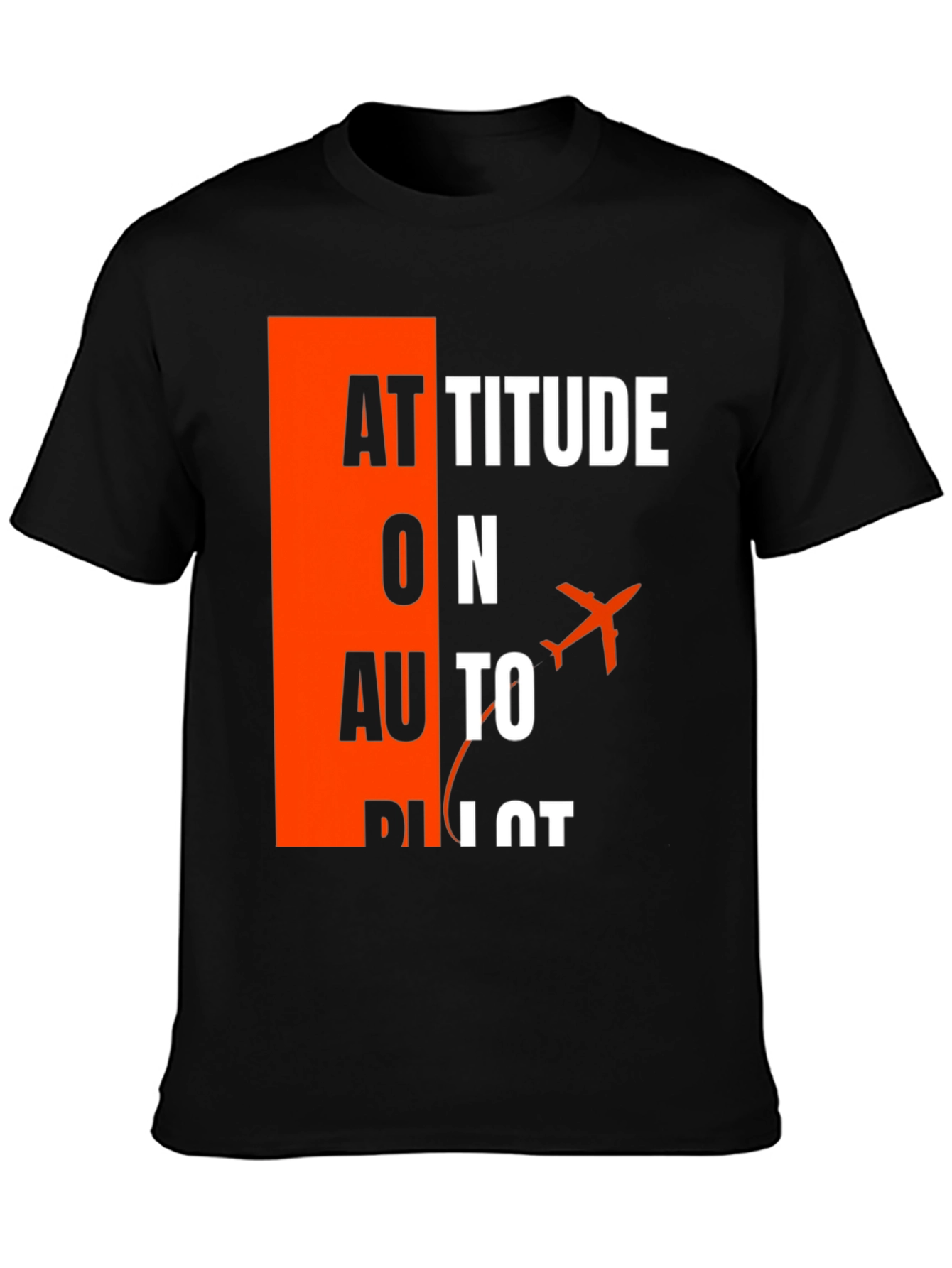Attitude on Autopilot Black T-Shirt - Aviation Enthusiast