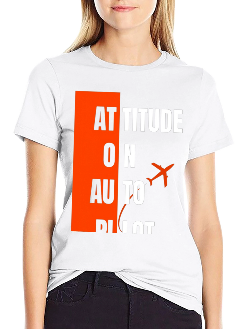Attitude on Autopilot Black T-Shirt - Aviation Enthusiast