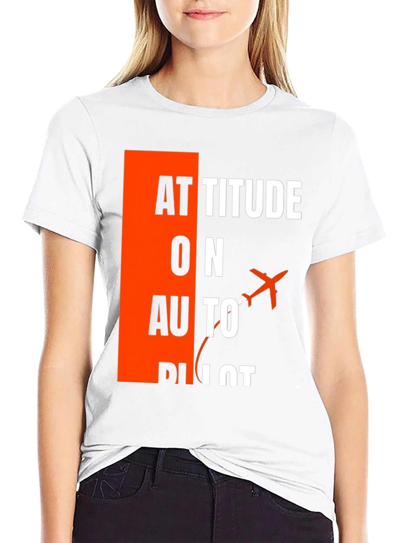 Attitude on Autopilot Black T-Shirt - Aviation Enthusiast