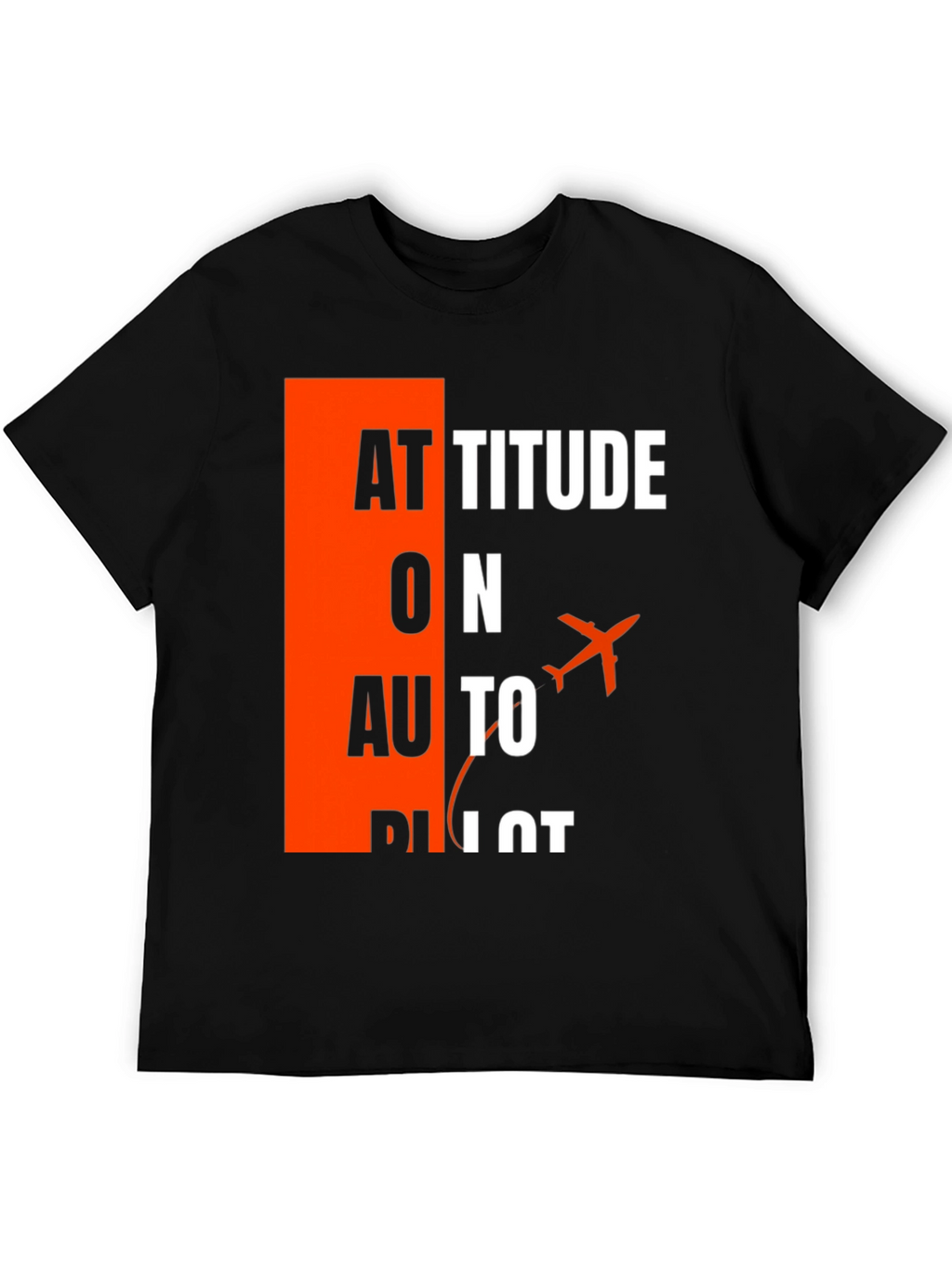 Attitude on Autopilot Black T-Shirt - Aviation Enthusiast