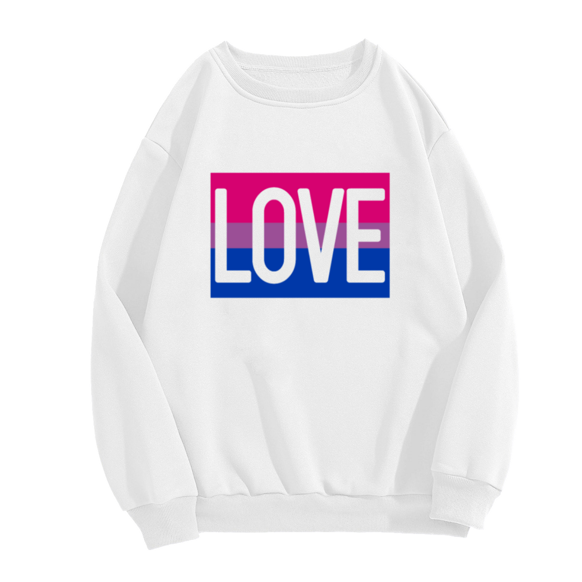 LOVE Gradient Sweatshirt | Retro Color Block Lettering Crewneck, Minimalist Love Graphic Pullover Top, Valentines Day Gift for Couples Women Men