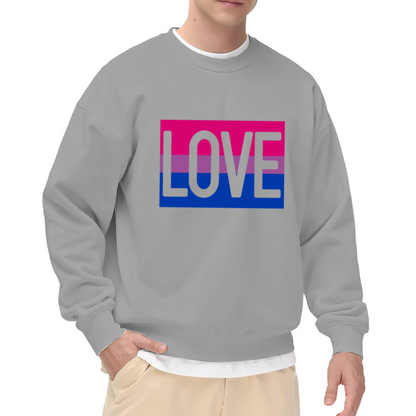 LOVE Gradient Sweatshirt | Retro Color Block Lettering Crewneck, Minimalist Love Graphic Pullover Top, Valentines Day Gift for Couples Women Men