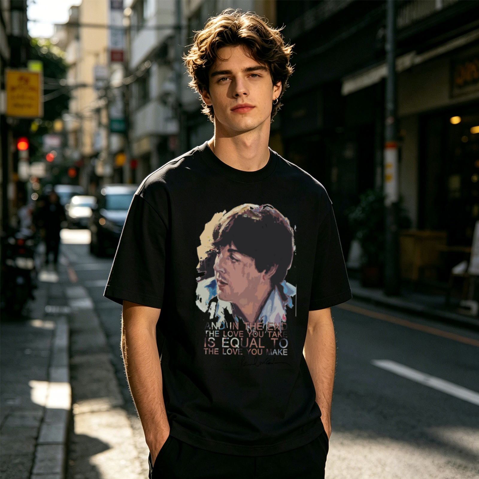 Men's Classic Music Band Artist Retro Print Casual T-Shirt