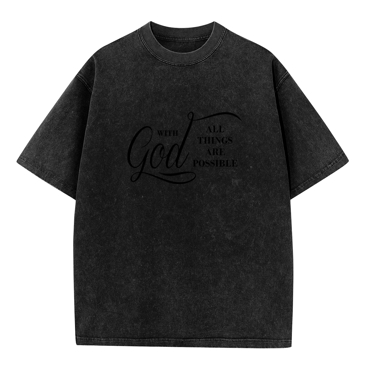 With God All Things Are Possible Black Script