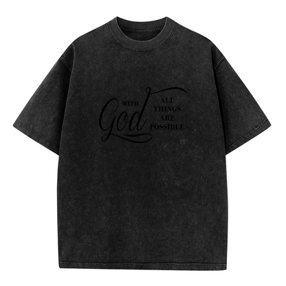 With God All Things Are Possible Black Script