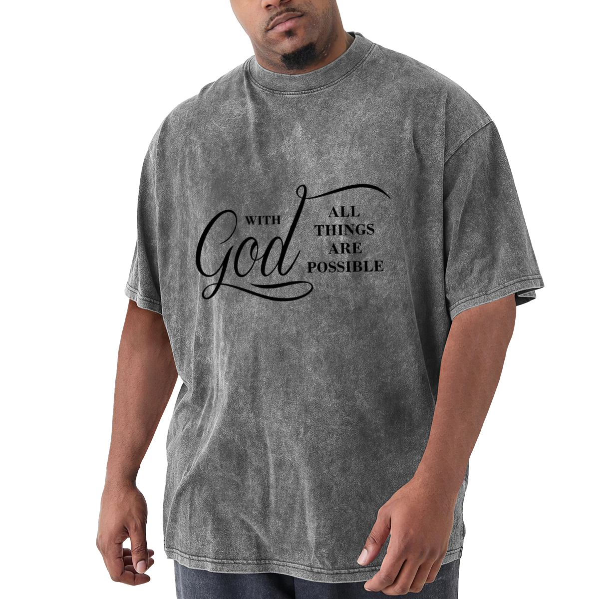 With God All Things Are Possible Black Script