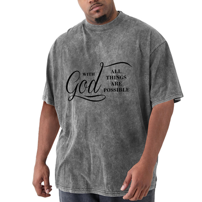 With God All Things Are Possible Black Script
