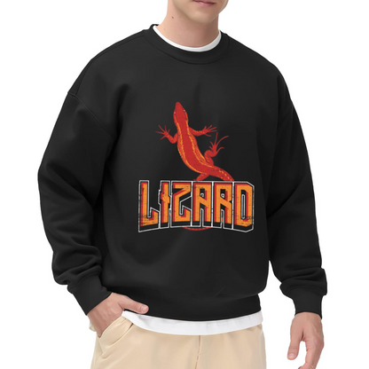 Lizard Retro Crewneck Sweatshirt | Vintage Distressed Reptile Graphic Pullover, 70s Lettering Streetwear Top, Lizard Lover Gift